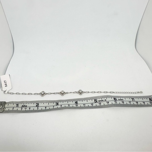 Moissanite Diamond Necklace, Bracelet, and Earrings, Clover Set. - Picture 14 of 16